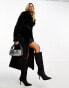 Forever New belted faux fur maxi coat in black