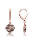 Фото #3 товара Sterling Silver 18K Rose Gold Plating Cubic Zirconia Square Designed Earring