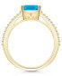 ფოტო #3 პროდუქტის Blue Topaz and Diamond Accent Ring in 14K Yellow Gold