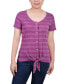 ფოტო #1 პროდუქტის Women's Short Sleeve Tie Front Top