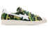 Фото #3 товара A BATHING APE x adidas originals Superstar Green Camo 防滑减震 低帮 板鞋 男女同款 白绿 / Кроссовки Adidas originals Superstar GZ8981