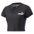 Puma Bmw Mms Statement V Neck Short Sleeve T-Shirt Womens Black Casual Tops 5382