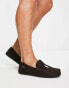 Polo Ralph Lauren declan moccassin slippers in chocolate and cream