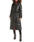 ფოტო #9 პროდუქტის Karl Lagerfeld Womens Shine Hooded Belted Puffer Coat