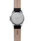 ფოტო #3 პროდუქტის Men's Quartz Analog Premium Dress Leather Black Watch 44mm