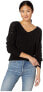 Free People 188772 Womens Best of You V-Neck Pullover Sweater Black Size Medium