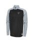 Фото #3 товара Men's Black Las Vegas Raiders Combine Authentic O-Line Raglan Half-Zip Jacket