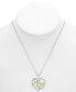 ფოტო #2 პროდუქტის Diamond Mom Heart Pendant Necklace (1/10 ct. t.w.) in Sterling Silver & 18K Gold-Plate