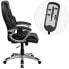 Фото #1 товара High Back Massaging Black Leather Executive Swivel Chair With Silver Base And Arms