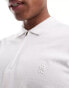 French Connection zip neck polo in white