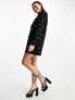 Extro & Vert boxy blazer dress with heart embellishment