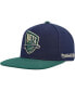 ფოტო #4 პროდუქტის Men's Navy, Green New Jersey Nets 35th Anniversary Hardwood Classics Grassland Fitted Hat