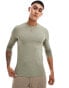 Фото #1 товара ASOS DESIGN essential muscle fit long sleeve t-shirt in khaki