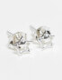 Фото #3 товара Kingsley Ryan double star cut out stud earrings in sterling silver