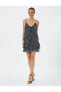 Фото #3 товара Платье женское Koton Мини С шифоном и фиранками В-образным вырезом с подкладкой
