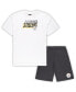 Men's White, Charcoal Pittsburgh Steelers Big and Tall T-shirt and Shorts Set