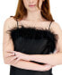 Фото #4 товара Women's Flora Sleeveless Feather-Trim Slip Dress