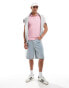 Superdry Classic pique polo shirt in light pink marl