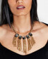 Gold-Tone Stone & Chain Tassel Statement Necklace, 17" + 3" extender, Created for Macy's