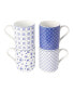 Blue Passion 4-Piece Mug Set