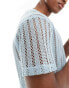 Фото #4 товара ASOS DESIGN t-shirt in pale blue crochet