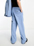 Фото #2 товара Weekday Uno co-ord loose fit suit trousers in powder blue exclusive to ASOS