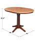 36" Round Top Pedestal Table with 12" Leaf