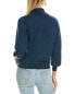 Autumn Cashmere Tipped Puff Sleeve Mock Cashmere Sweater Women's Blue S