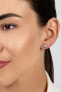 Delicate white gold earrings with zircons EA973WAU