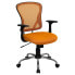 Фото #4 товара Mid-Back Orange Mesh Swivel Task Chair With Chrome Base And Arms