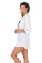 Фото #2 товара Dotti 260908 Women's On Island Time Cotton Dress Shirt Cover-Up Swimsuit Size S