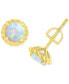 ფოტო #3 პროდუქტის Lab-Grown Opal Rope Frame Screw Back Stud Earrings (1/5 ct. t.w.)