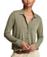 ფოტო #1 პროდუქტის Women's Sandwash Long Sleeve Button Front Shirt