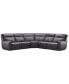 Фото #6 товара Dextan Leather 5-Pc. Sectional with 2 Power Recliners, Created for Macy's