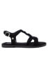 Women's Braided Strap Flat Sandals By Black