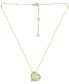 ფოტო #3 პროდუქტის Cubic Zirconia Mom Heart Pendant Necklace in 18k Gold-Plated Sterling Silver, 16" + 2" extender, Created for Macy's