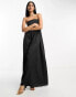 Фото #4 товара ASOS DESIGN – Trägerloses, trapezförmiges Satin-Maxikleid in Schwarz