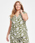 ფოტო #1 პროდუქტის Plus Size Printed Sleeveless Blouse