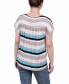 ფოტო #2 პროდუქტის Petite Short Sleeve Striped V-neck Top