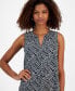 Фото #3 товара Women's Printed Split-Neck Sleeveless Top