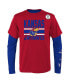 Preschool Boys and Girls Royal, Red Kansas Jayhawks Fan Wave Short and Long Sleeve T-shirt Combo Pack