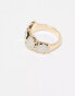 ASOS DESIGN ring with faux pearl detail in gold tone