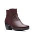 Фото #2 товара Clarks Emily Low Boot 26163795 Womens Burgundy Wide Ankle & Booties Boots 9.5