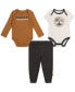 ფოტო #1 პროდუქტის Baby Boys Logo Long Sleeve and Short Sleeve Bodysuits and Heather Joggers, 3 Piece Set