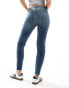 Pull&Bear – Blaue Skinny-Jeans mit hohem Bund