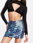 Фото #1 товара ASOS DESIGN embellished disc mini skirt in blue