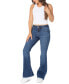 Juniors' Double-Button Flare Jeans