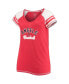 ფოტო #3 პროდუქტის Women's Red Los Angeles Angels Curvy Colorblock Tri-Blend Raglan V-Neck T-shirt