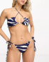 Фото #2 товара 4th & Reckless neena tie neck bikini top in navy zebra print