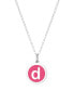 Фото #8 товара Auburn Jewelry mini Initial Pendant Necklace in Sterling Silver and Hot Pink Enamel, 16" + 2" Extender